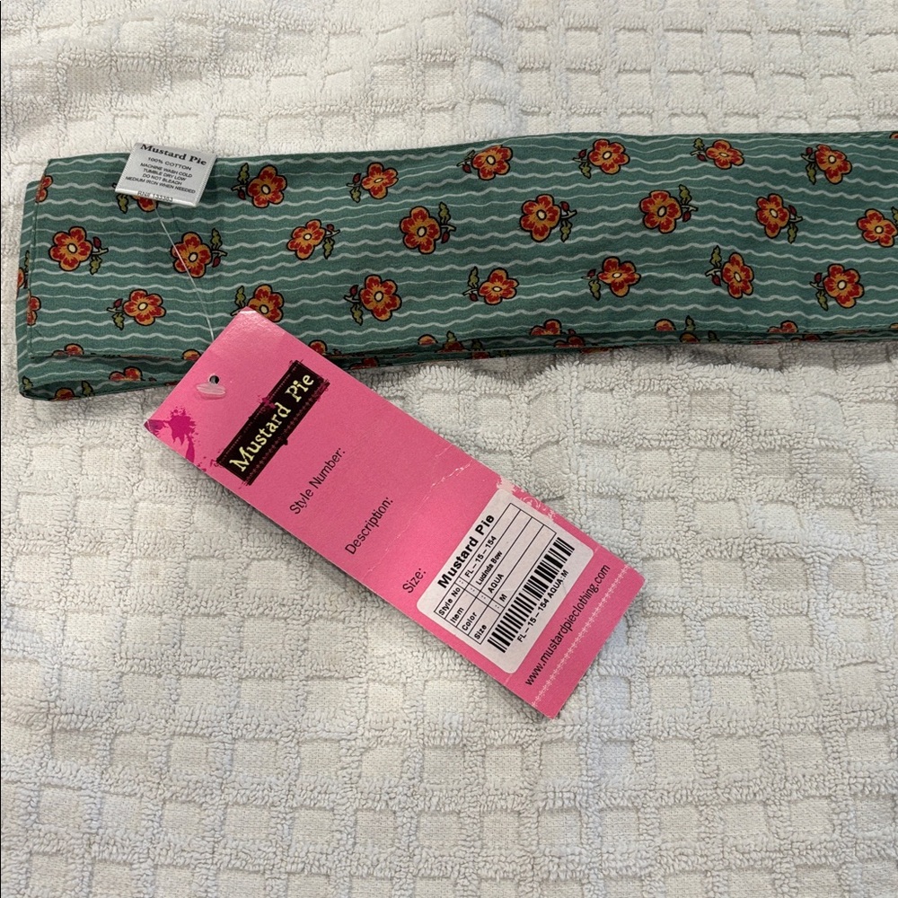 Mustard Pie Green and Red Floral Headband NWT.